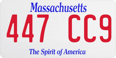 MA license plate 447CC9