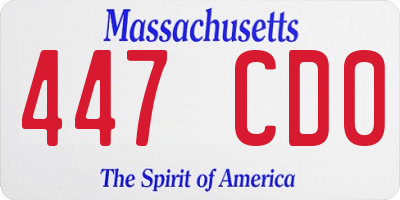 MA license plate 447CD0
