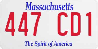 MA license plate 447CD1