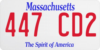 MA license plate 447CD2