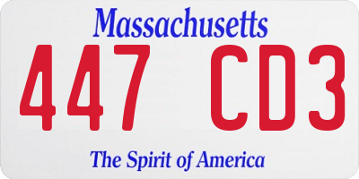 MA license plate 447CD3