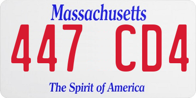 MA license plate 447CD4
