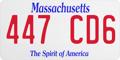 MA license plate 447CD6