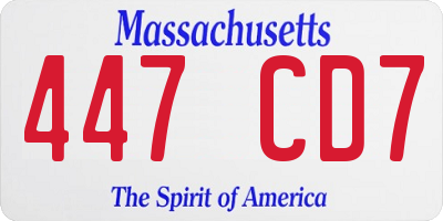 MA license plate 447CD7