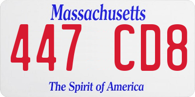 MA license plate 447CD8