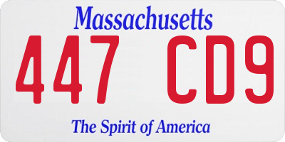 MA license plate 447CD9