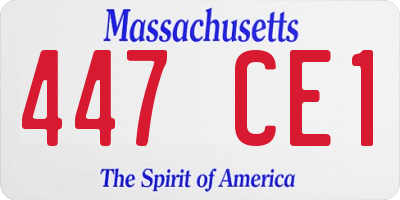 MA license plate 447CE1