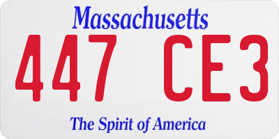 MA license plate 447CE3