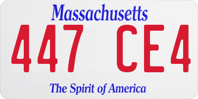 MA license plate 447CE4