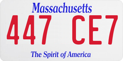 MA license plate 447CE7
