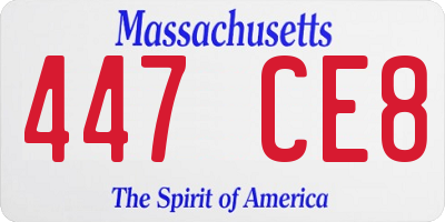 MA license plate 447CE8