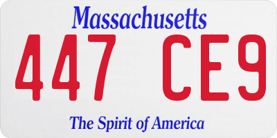 MA license plate 447CE9