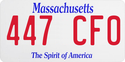 MA license plate 447CF0