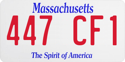 MA license plate 447CF1