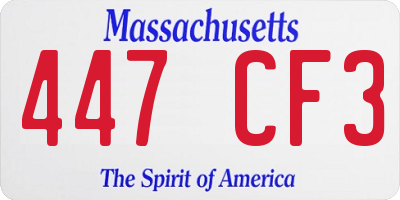 MA license plate 447CF3