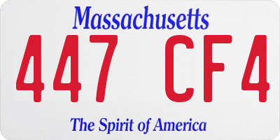 MA license plate 447CF4