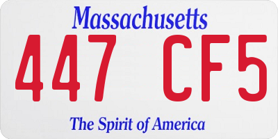 MA license plate 447CF5