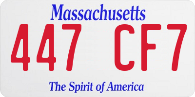 MA license plate 447CF7