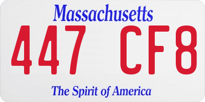 MA license plate 447CF8