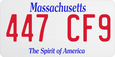 MA license plate 447CF9