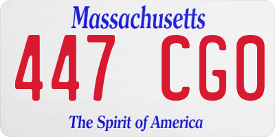 MA license plate 447CG0