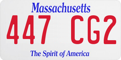 MA license plate 447CG2