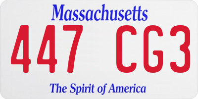 MA license plate 447CG3