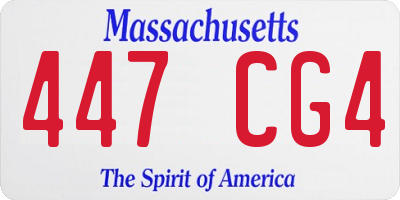 MA license plate 447CG4