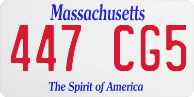 MA license plate 447CG5