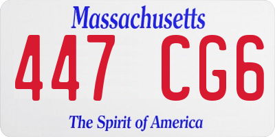 MA license plate 447CG6