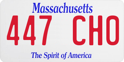 MA license plate 447CH0
