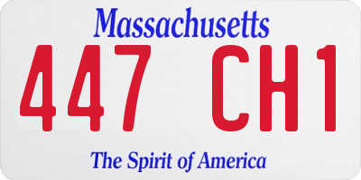 MA license plate 447CH1