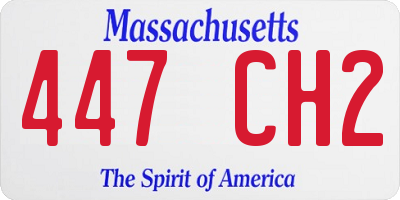 MA license plate 447CH2