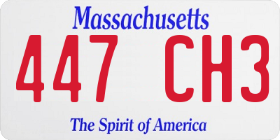 MA license plate 447CH3