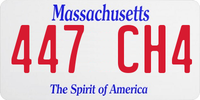 MA license plate 447CH4