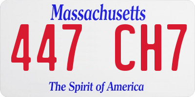 MA license plate 447CH7