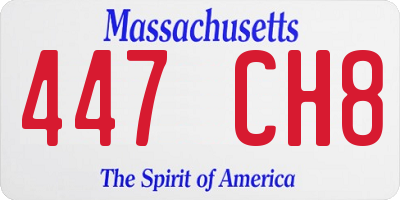 MA license plate 447CH8