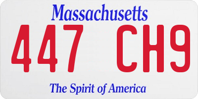 MA license plate 447CH9
