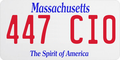 MA license plate 447CI0