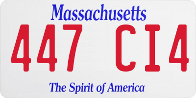 MA license plate 447CI4