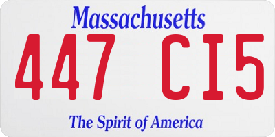 MA license plate 447CI5
