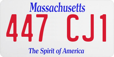 MA license plate 447CJ1