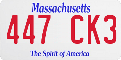 MA license plate 447CK3