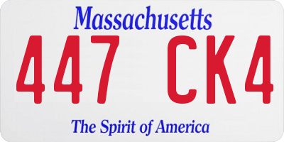 MA license plate 447CK4