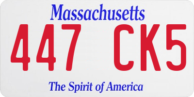 MA license plate 447CK5