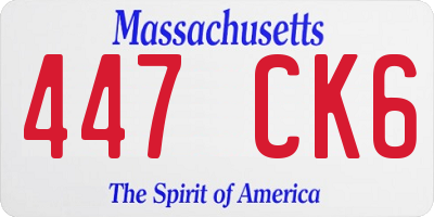 MA license plate 447CK6