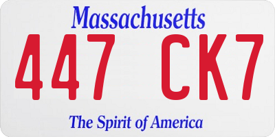 MA license plate 447CK7