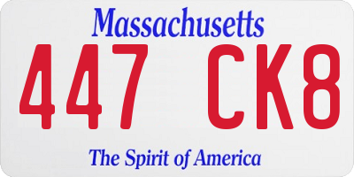 MA license plate 447CK8