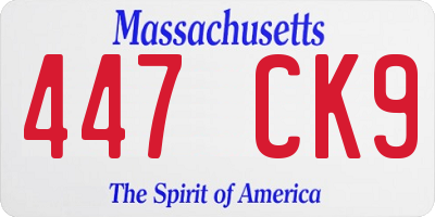 MA license plate 447CK9