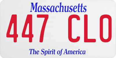 MA license plate 447CL0